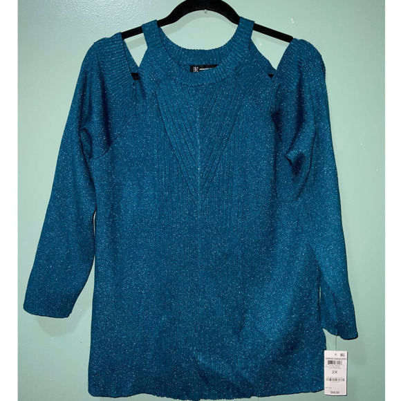INC International Concept Women's Shine Sweater Teal 2X NWT - Picture 7 of 7